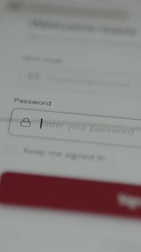 A login interface prompting for a password