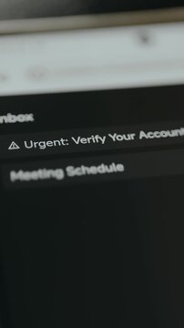 Inbox displays suspicious email titled Urgent Verify Your Account, phishing attempt, ethical hacking concept