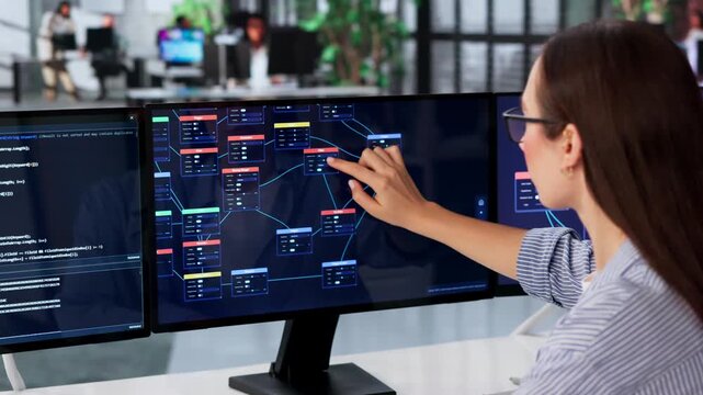 Woman Doing Visual Programming