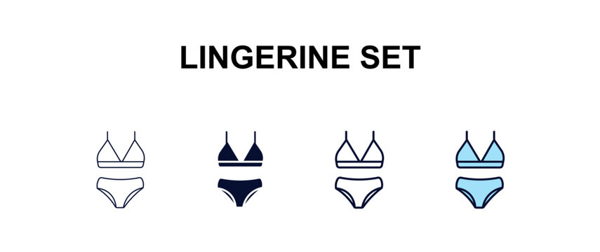 lingerine set multi-style outline icon set - clothes concept. Thin line, regular, filled, colored lingerine set icon