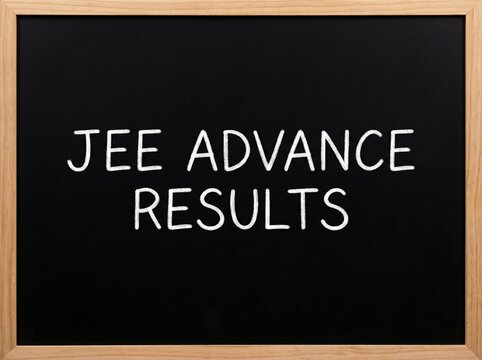 jee advance results text on clean blackboard representing exam result announcement academic success and education concept