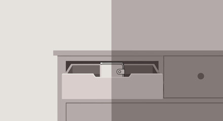 Bitcoin Flat minimalist illustration of crypto safe storage habit b © Artbibun