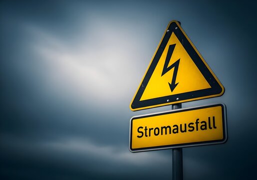 Stromausfall Warnschild, Power Failure / System Breakdown