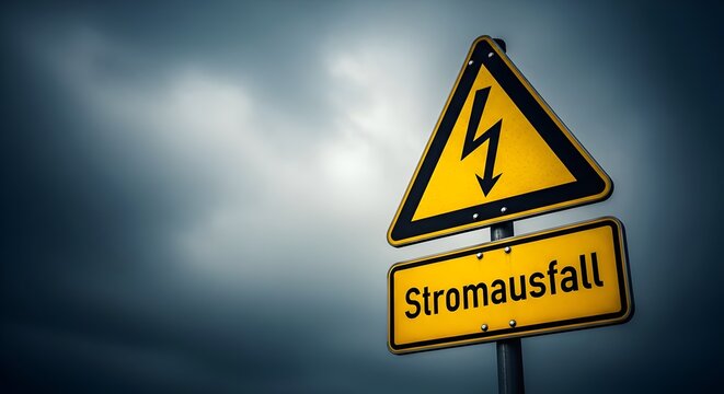 Stromausfall Warnschild, Power Failure / System Breakdown