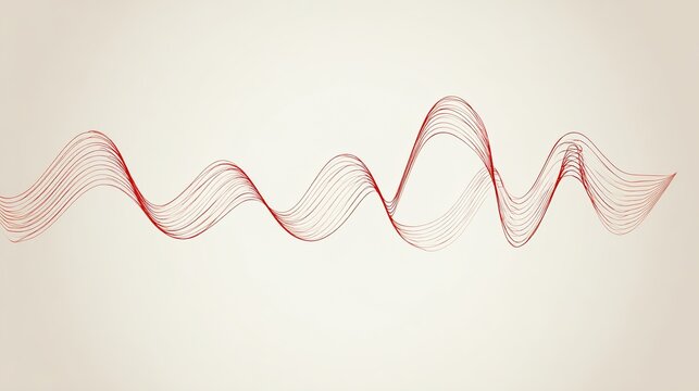 Abstract heartbeat line illustration in red, representing vitality on a neutral background with even lighting. STEM education sheets.
