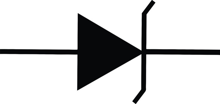 Zener diode forward biased solid icon vector isolated