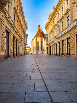 Iuliu Maniu Pedestrian Street to St Michael Church Cluj City Center Romania