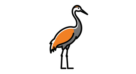 Fototapeta premium Colorful Cartoon Bird Standing Alone.