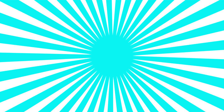 Sunburst pattern blue and white background design. Vintage sunrays illustration swirl line