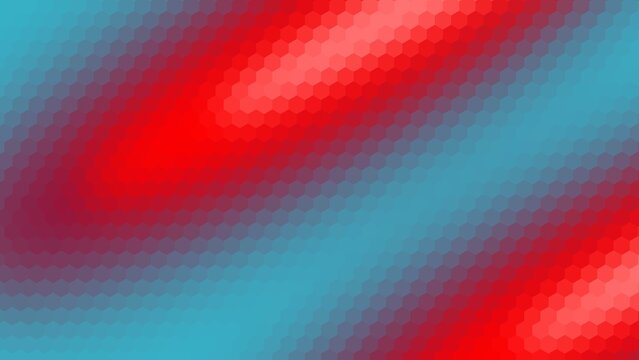 background design with blue and red gradient hexagon pattern surface.neon gradient with 2 diagonal oval shapes in the middle and bottom right corner of the background