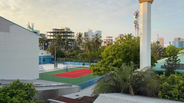 Maafushi Island Street and Buildings Maldives