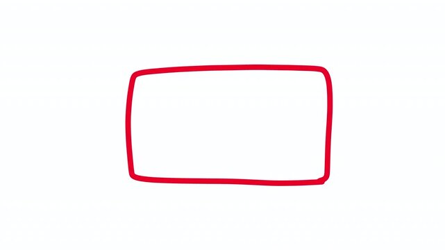 Hand-drawn red scribble underline animation. Red highlight animation on white background