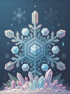 snowflake and crystal, properties of water, freezing crystallization