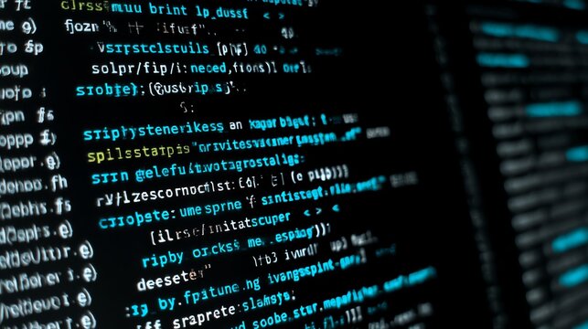 Close-up view of computer code on a screen, showcasing programming syntax and data. Ideal for illustrating coding, software development, and technology themes in digital projects.