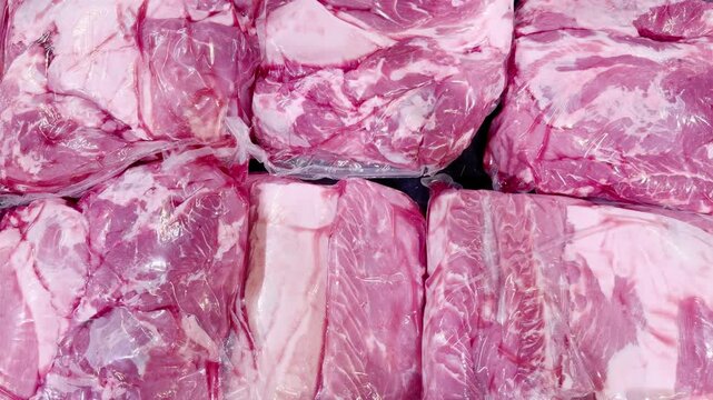  packet of meat at the supermarket	