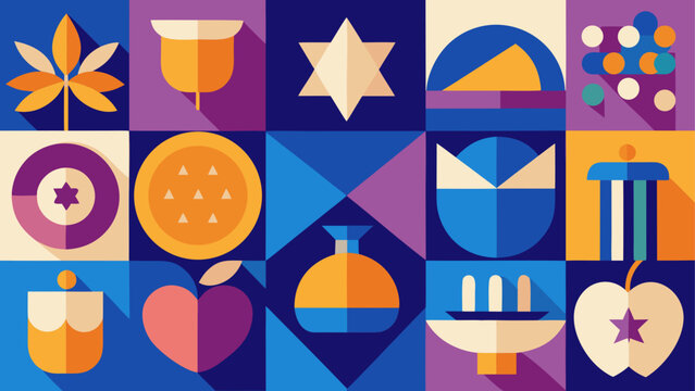 Colorful collection of retro gaming and technology icons