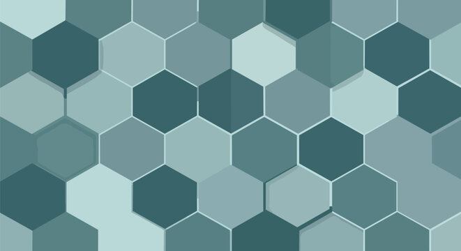 Hexagonal Pattern Background in Shades of Teal and Gray