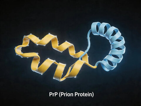 3D rendering of a prion protein molecule