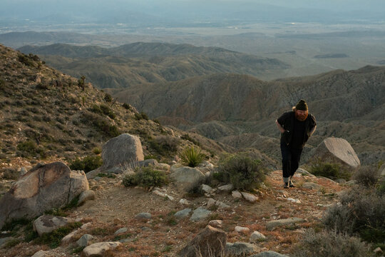 ginger man in beanie at keys view at sunset
