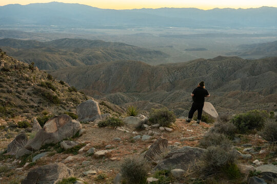 ginger man in beanie at keys view at sunset
