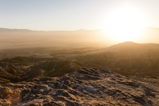 Font's Point Overlook at Sunset in Borrego Springs, CA