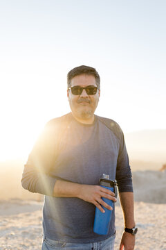 50 Year Old Mexican Man at Font's Point at Sunset in CA