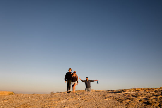 Mom, Son & Uncle at Font's Point at Sunset in CA