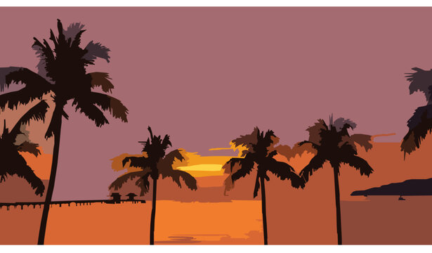 Tropical Sunset Shangri La Tanjung Aru Kota Kinabalu Sabah