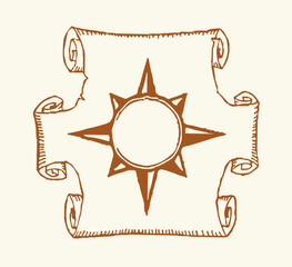 Obraz premium Wind rose. Vector drawing icon