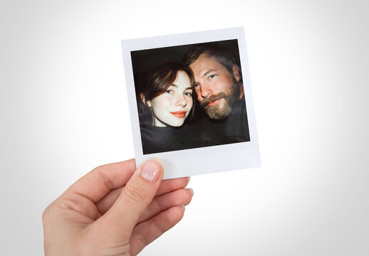 Isolated Instant Photo in Clean Woman&rsquo;s Mockup