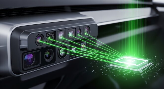 Automotive sensor system with laser beams
