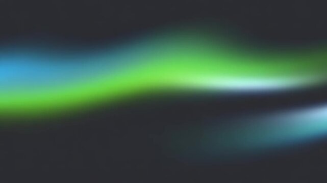Motion Glowing Green Blue Aurora Light Wave on Dark Background Abstract Nature Science Concept