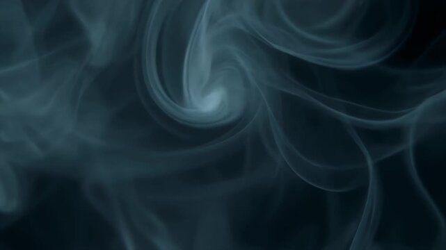 Close-Up of Swirling Smoke in Dark Atmosphere &ndash; Subtle Glowing Highlights, Organic Motion, Cinematic Mood, Abstract Flow, Ambient Light Design