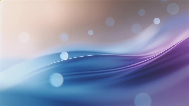 blue abstract waves background with bokeh lights, flowing motion