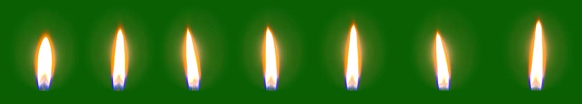 Candle flame. The candle is burning in a loop against a green screen.