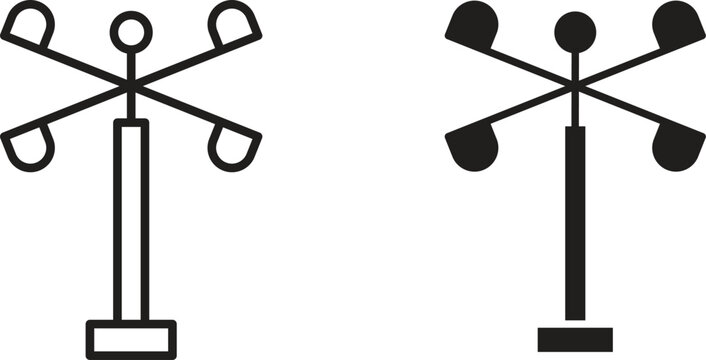 Anemometer icon collection. Minimal icon and symbol