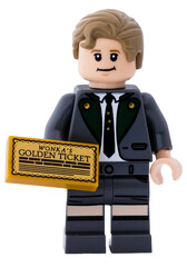 Naklejka premium Dortmund - Deutschland 17. April 2026 - Lego Minifigure aus dem Film Willi Wonka