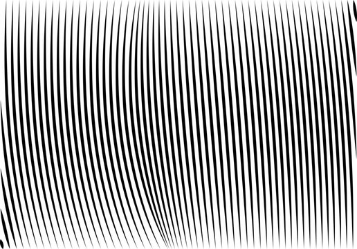 Patr&oacute;n abstracto de l&iacute;neas verticales negras con efecto de distorsi&oacute;n y movimiento sobre fondo blanco