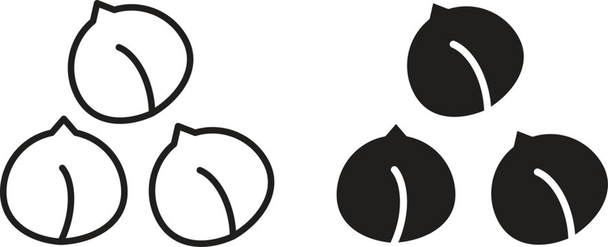 Chickpeas hummus icon collection. Minimal icon and symbol
