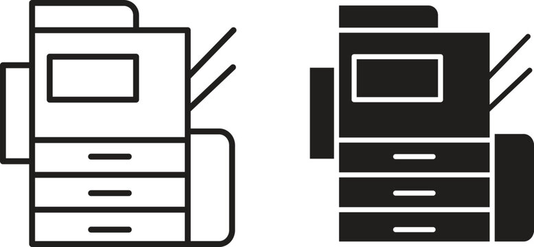 Copier icon collection. Minimal icon and symbol