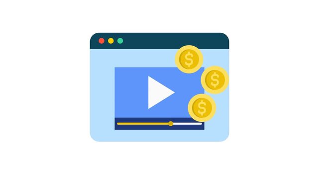 Video content monetization and revenue sharing animation