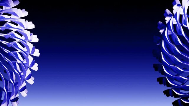 Rotating abstract paper ribbons framing gradient copy space