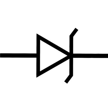 Zener diode forward biased outline icon vector illustration