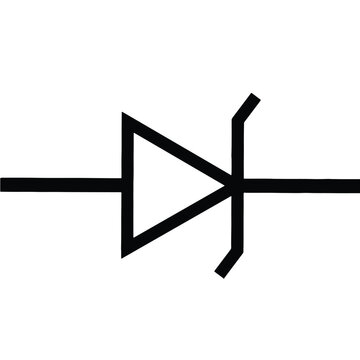 Zener diode forward biased outline icon vector illustration