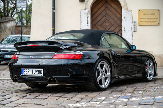 RUF 996 RTurbo cabriolet parked in Krakow Poland on a sunny day