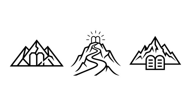 Minimalist Mountain Illustrations with the Ten Commandments
