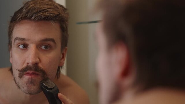 Shaving beard into Moustache (4k60p)