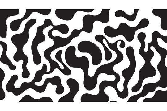 Abstract liquid monochrome wavy pattern design.