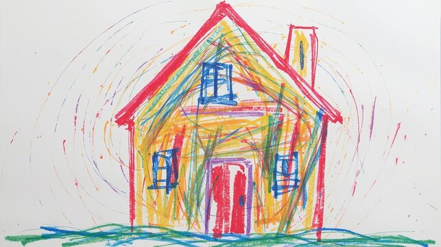 set of hand drawn house