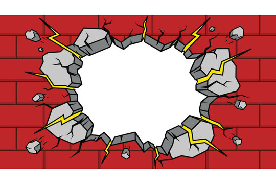 Cracked Wall with Lightning Bolts.